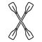 Kayak paddle icon, outline style