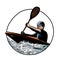 Kayak Paddler Canoe Scratchboard
