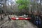 Kayaker and kayak on Fisheating Creek, Florida.