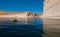 Kayaker paddling the calm waters of Lake Powell Utah