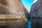 Kayaker paddling the calm waters of Lake Powell Utah