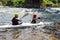 Kayaker on river Vuoksi