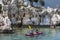 Kayakers paddle over the Sunken City of Kekova in Turkey.
