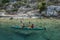 Kayakers paddle past Kekova Island in Turkey.