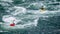 Kayakers Paddling Trough Rapids in the Fraser Canyon