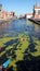 Kayakers on the river Motlawa in Gdansk, Poland