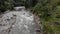 Kayakers on a river in the mountains of Carpathians.