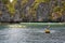 Kayaking in Big lagoon. Miniloc island. Bacuit archipelago. El Nido. Palawan. Philippines