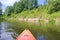 Kayaking on a calm river, rafting on the river