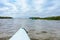 Kayaking on a calm river, young people rafting on the river