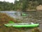 Kayaking down the river, Sayan mountains, Siberia