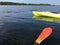 Kayaking on a lake