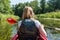 Kayaking in Mazury, the polish region of lakes, Poland, Europe.