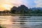 Kayaking on the Mekong River in the picturesque village of Vang Vieng