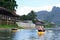 Kayaking on Nam Song river. Vang Vieng. Laos