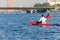 Kayaking on the Nile river in Cairo, Egypt