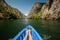 Kayaking through river in Matka canyon, Macedonia