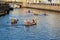 Kayaking on the rivers and canals of St. Petersburg. Moika River.