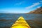 Kayaking on the sea in Svalbard, first person view