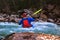 Kayaking on the Soca river, Slovenia