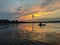 Kayaking at sunset in Fredericton on the Saint John River , New