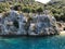 Kayakoy Kekova Simena village,Fethiye,Mugla Sunken city of Kekova in bay of Ucagiz view from sea in Antalya province of Turkey