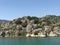 Kayakoy Kekova Simena village,Fethiye,Mugla Sunken city of Kekova in bay of Ucagiz view from sea in Antalya province of Turkey