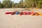 Kayaks on the beach