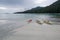 Kayaks on the beach on Brookes Peninsula