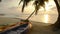 Kayaks on beach at sunrise