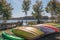 Kayaks at the campground of Lake Louisa State Park in Clermont, Florida