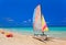 Kayaks and catamarans at the beautiful beach