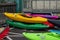 Kayaks, colorful kayaks on display, Limerick, Ireland August,07,2022