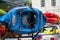 Kayaks, colorful kayaks on display, Limerick, Ireland August,07,2022