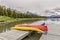 Kayaks on a Dock - Maligne Lake, Canada