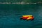 Kayaks moored in the water. Empty kayaks without people. In the