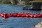 Kayaks moored at the water\'s edge