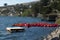 Kayaks moored at the water\'s edge