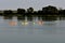 Kayaks paddling to shore on Missouri River