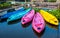 Kayaks in river Colorful