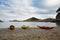 Kayaks in Sa Tuna beach in Begur, Spain
