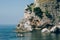 Kayaks at sea. Tourist kayaking in the sea near Dubrovnik, Croat