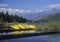 Kayaks on the shore of Hume Lake in California