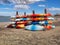 Kayaks in storage