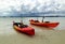 Kayaks at Sunset