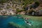 Kayaks in transparent water of Mediterranean sea