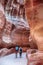 Kayon Sik. Close-up of the intricately shaped canyon walls and winding road. Petra Jordan.