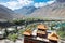 Kaza town view from Sakya Kaza Monestry in Kaza, Spiti, Himachal Pradesh, India