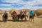 Kazakh Eagle hunters on horseback.