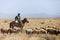 Kazakh herder in the steppe, Kazakhstan.